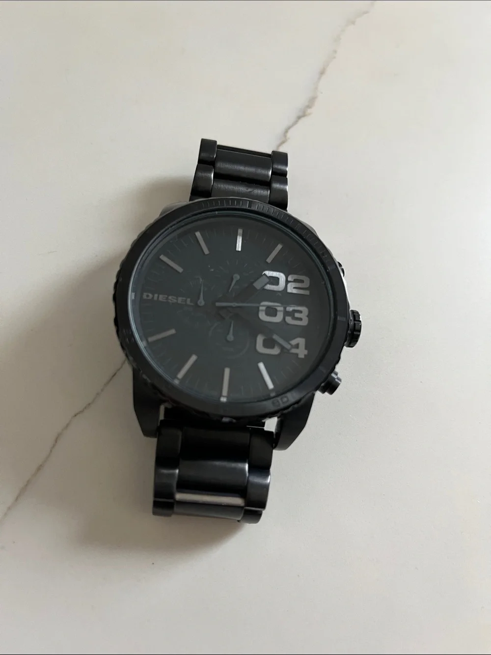 Diesel Black Men's Chronograph Watch with Bold Numerals